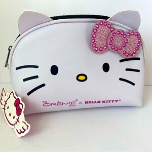 Hello Kitty x The Creme Shop Bling Bling pink bow makeup cosmetics bag new NWT